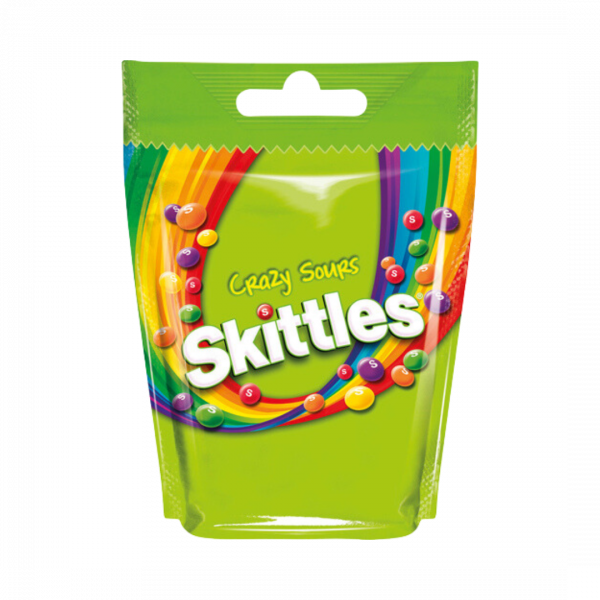 Skittles Crazy Sours, Kaudragees, Standbeutel, 152 Gramm